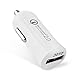 Quick Charge 2.0 USB Car Charger, [Qualcomm Certified] JOTO mini Turbo Rapid USB Car Charger (QC 2.0 mini USB Car Charger) for iPhone, iPad Apple and Android devices (White)