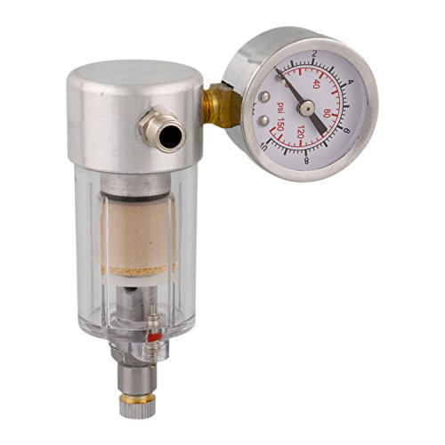 Airbrush Compressor Air Pressure Regulator with Gauge, Water Trap