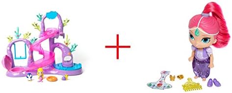 Splashlings Coral Playground Playset AND Fisher-Price 6 inch Shimmer and Shine Doll - Shimmer - Bundle