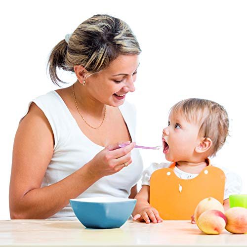image for Sperric Best First Stage Baby Girls Spoons BPA Free, 4-Pack, Soft Sili
