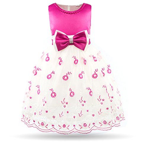 Cielarko girls dress kids bow flower wedding party dres…