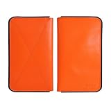 Gary & Ghost Samsung Galaxy S5 / S4 / Sony L36h L35h / HTC One / Nokia Lumia 925/920/928/820 / Oppo Find5 / Huawei Ascend P6 Classic Leather and Wool Felt Wallet Case Sleeve (Orange)