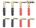 WMYCONGCONG 8 PCS 4mm 90 Degree Right Angle Screw Type Banana Plug Copper Speaker Cable Connector