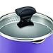 Farberware Dishwasher Safe Nonstick Aluminum 1-Quart Covered Straining Saucepan with Pour Spouts, Purple