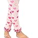 TeeHee Kids Girls Leggings with Ruffle Bottom 3 Pair Pack (3-5Y, Hearts)