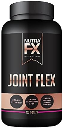 NUTRAFX Joint Flex - Glucosamine, Chondroitin, MSM, Vitamin D - Natural Joint Support Pain Relief 120 Tabs by NUTRAFX