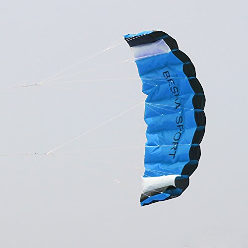 Besra New Arrival Huge 74inch Dual Line Parachute Stunt Kite with Flying Tools 1.9m Power Parafoil Kitesurfing Training kites Outdoor Fun Sports for Beach (74inch Blue)
