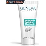 Purifying Clay Face Mask - Natural Anti-Aging Formula With Cranberry, Passionflower, Willow Bark, Bentonite and Kaolin for Men & Women - 2oz