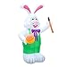 Holidayana Inflatable Giant 8 Ft. Bunny With Paintbrush Inflatable Featuring Lighted Interior / Airblown Inflatable Easter Decoration With Built In Fan And Anchor Ropes