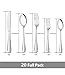 RayPard 24-Piece Silverware Set, Flatware Set Mirror Polished, Dishwasher Safe Service for 4, Include Fork/Spoon with 5-Compartment Non Slip Silverware Drawer Organizer Box Tray