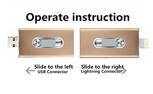 32GB USB Flash Drive U Disk External Storage Memory Stick (3 in 1) with Extended Lightning Mirco USB Connector for iPhone IOS Mac Windows Android PC Devices, GOLD - Thumbnail 5