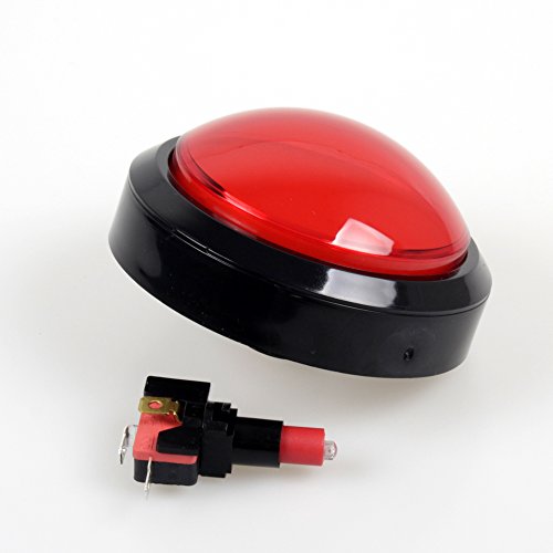 EG Starts 12V 100mm Big Dome Convex Type LED Lit Illuminated Push Buttons For Arcade Machine Video Games Parts & Red
