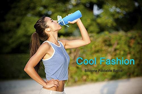 Collapsible silicone water bottle priced at $13.99.