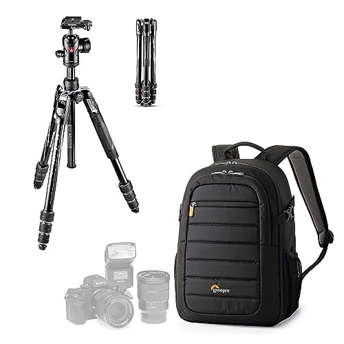 Befree Advanced kit Photo de Voyage, Verrouillage des Jambes à Rotation, Aluminium et Sac à Dos Tahoe 150, DSLR avec Objectif Monté, Mirrorless, Tablette 10'', Accessoires Appareil Photo