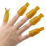 Susenstone®10PC Plastic Nail Art Soak Off Cap Clip UV Gel Polish Remover Wrap Tool (Gold)