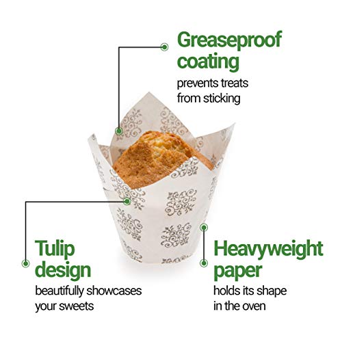 Panificio Premium 1.7oz Baking Cups TallPetal Paper Baking Cups