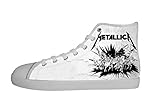 Rock Band Metallica Men's Canvas Shoes Men White High Top Canvas Shoes-9M US