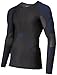Skins Men's RY400 Compression Long Sleeve Recovery Top, Graphite/Blue, Small