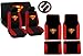 15 Piece Auto Interior Gift Set - SUPERMAN Logo - 2 Front Seat Covers (2 Front and 2 Bottom), 2 Headrest Covers, 2 Seat Belt Shoulder Pads, 1 Steering Wheel Cover, 1 Bench Seat Cover (1 Top and 1 Bottom) PLUS 4 Piece Vinyl Trim Superman Mats