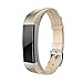 SWEES Genuine Leather Bands Compatible with Alta & Alta HR, Genuine Leather Band with Buckle Replacement Wristband Small & Large Women Men, Silver, Gold, Black, Brown, Pink, Grey