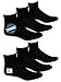 Mens Big and Tall Quarter Crew Above The Ankle Athletic Socks, shoe size 12-14 and sock size 12-16, 6 Pair - Black