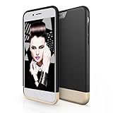 iPhone 6 Case, Maxboost [Vibrance Series] Protective Slider Case for Apple iPhone 6 (4.7) SOFT-Interior Scratch Protection with Vibrant Color - Black / Champagne Gold