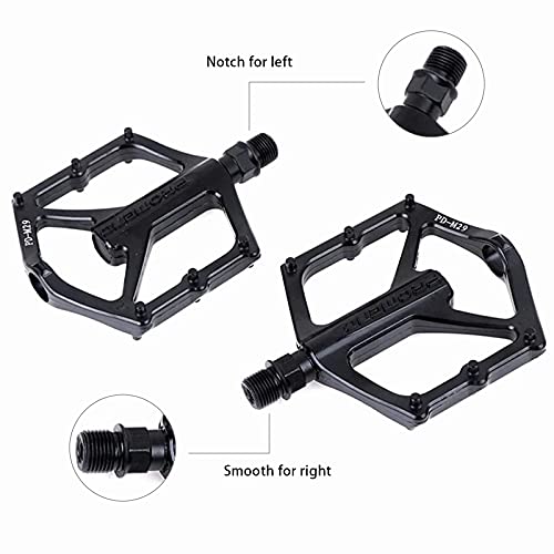 ZCingo Bike Pedals for Mountain Bicycle Widen Platform Flat Pedal with Double Bearings Aluminum Alloy Lightweight Anti-Skid for 9/16\