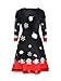 Dongpai Women's Christmas Santa Claus Party Dress Casual Long Sleeve Round Neck Tunic Dress