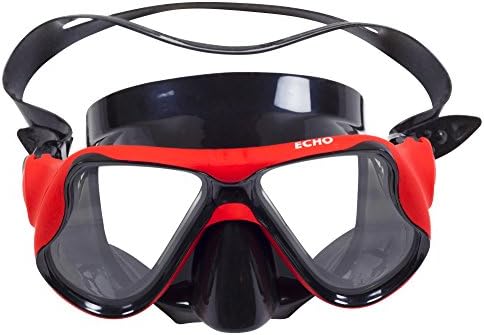 Premium Diving Mask By Echo Aquatics - Classic Design Snorkeling Scuba Mask - Anti-Fog Tempered Glass Lens - Adjustable Silicon Straps - Air-Tight Fit - Suitable For Beginner & Experienced Divers