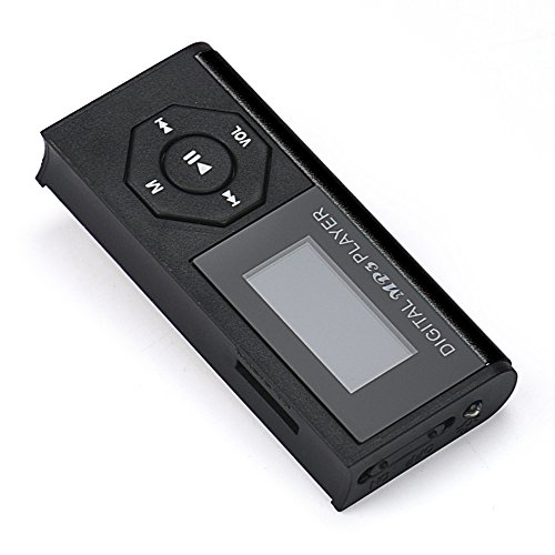 DOINSHOP LCD Screen Mini MP3 Music Media Player Mini MP3 Music Media Player LCD Screen & Wristband Micro USB Cable Black