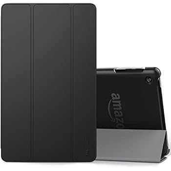 MoKo Case for All-New Amazon Fire HD 8 Tablet (7th/8th Generation, 2017/2018 Release) -Lightweight Slim Shell Stand Cover with Frosted Back for Fire HD 8, Black (with Auto Wake/Sleep)