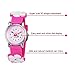 ZEIGER New Fashion Children Kids Toddler Watches Girls Age 5-10 Time Teacher, Cartoon Character 3D Floral Silicone Band -Pink