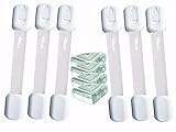 Baby Safety Locks with Silicone Corner Guards Included - Child Proofing Adjustable and Reusable Latches for Cabinets Toilet Seats Doors Fridges Dishwasher (10 Pack: 6 Latches + 4 Corner Guards)
