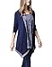 Women Cardigans on Sale,Timeson Women's Irregular Long Sleeve 2-in-1 Vest Cardigan with An Open Front Deep Blue X-Large