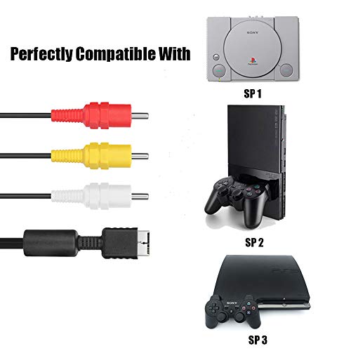 MXRS Audio Video RCA Cable - Game Console Component Accessories Connection AV Cable for PS1 PS2 PS3 Playstation 2.5M (2PC) - Thumbnail 5