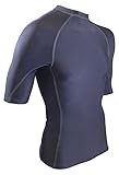 Rash Guard Compression Shirt For Men - USA Made Base Layer & Swim Shirt (Charcoal Gray, Large)