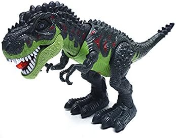 WallyDeals Kids Toy Walking Dinosaur T-Rex Toy Figure With Lights &amp; Sounds, Real Movement Green