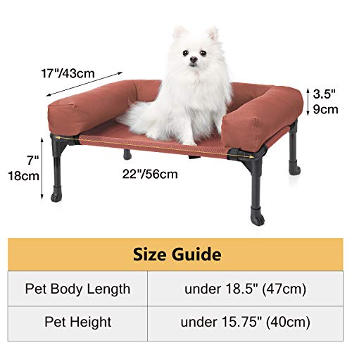Veehoo Bolster Elevated Dog Bed Cooling Raised Pet Bed Chew Proof