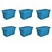 Sterilite 17364306 30 Gallon/114 Liter Tote, Blue Aquarium, 6-Pack