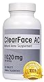 ClearFace AC Natural Acne Supplement - Reduce Pimples, Inflammation, and Oily Skin with the Best Over the Counter Acne Treatment Vitamin Pills (90 tablets). Dermatologist Recommended.