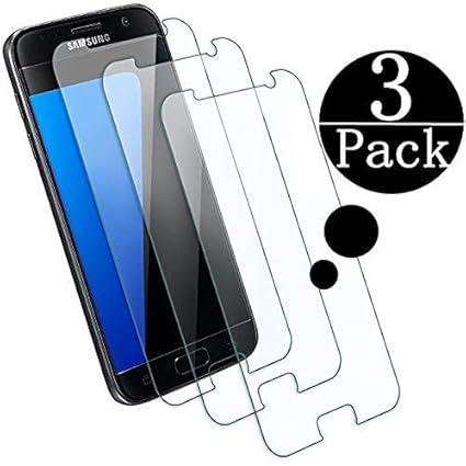 ZZXLJ [3 Stück] Galaxy S7 Schutzfolie Panzerglas Display, 9H Härte,HD Anti-Öl,Kratzer, Blasen und Fingerabdruck,Einfaches Anb