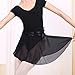 Wuchieal Lady's Sheer Wrap Skirt Ballet Skirt Ballet Dance Dancewear (Black, One Size)