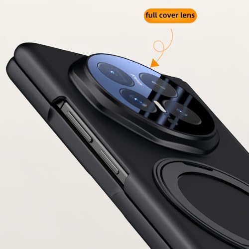 Kequsprk Case for Honor Magic V6 360° Rotating Magnetic Ring Kickstand,Blac | Phone Case for Honor Magic V6 Lightweight, Ultra-Thin with Built-in Screen Protector, Lens and Hinge Protection