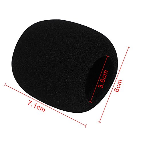 Simtyso® Black Foam Windscreen for All Shure Ball Type Microphones Pack of 2