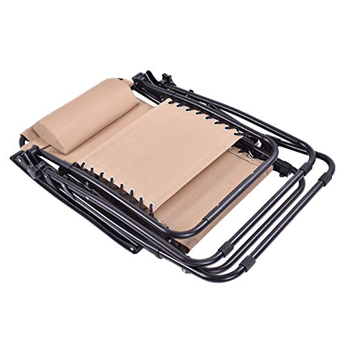 Sunlounger, 2 pcs Folding Lounge Chair with Zero Gravity, Wine