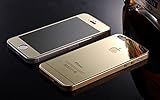 9 Tribals Iphone 5 (iphone 5S iphone 5C) Screen Protector, Front+back Mirror Tempered Glass Film Screen Protector Cover for Iphone 5 Iphone 5S Iphone 5C [2-pack][crystal Clear] (Gold)