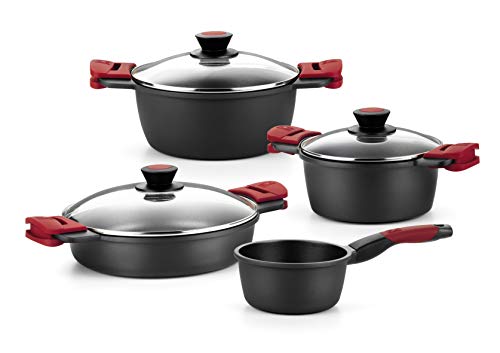 Premiere | Batterie de cuisine 7 pièces en fonte d’aluminium avec revêtement antiadhésif, tous feux dont induction