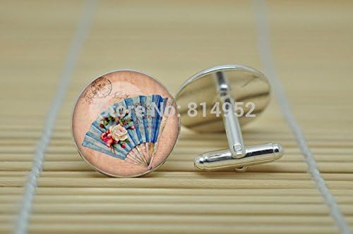 Pretty Lee Old Paris Jewelry Paris Postcard Cufflinks In Silver Glass Cabochon Cuff Links C1446
