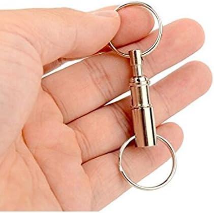 Upstore 3PCS Silver Portable Detachable Metal Steel Pull-Apart Key Rings Keychains Heavy Duty Durable Key Ring Snap Lock Key Holder Organizer - Image 4