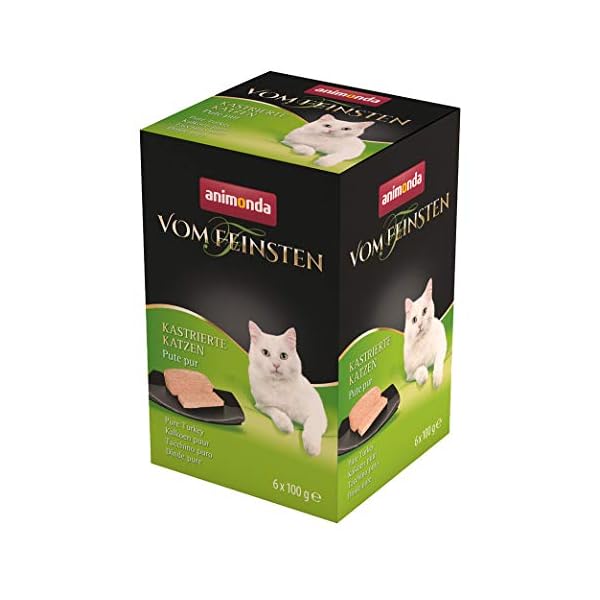 animonda Vom Feinsten Adult Katzenfutter, Nassfutter für ausgewachsene Katzen, kastrierte Katzen Pute pur, 6 x 100 g